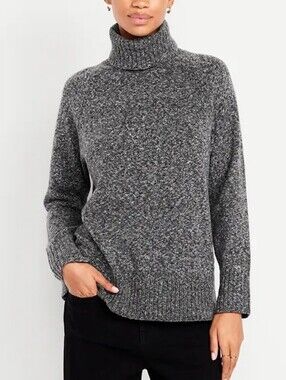 Charter Club Charcoal Marled Cowl Neck Sweater Size Petite Large